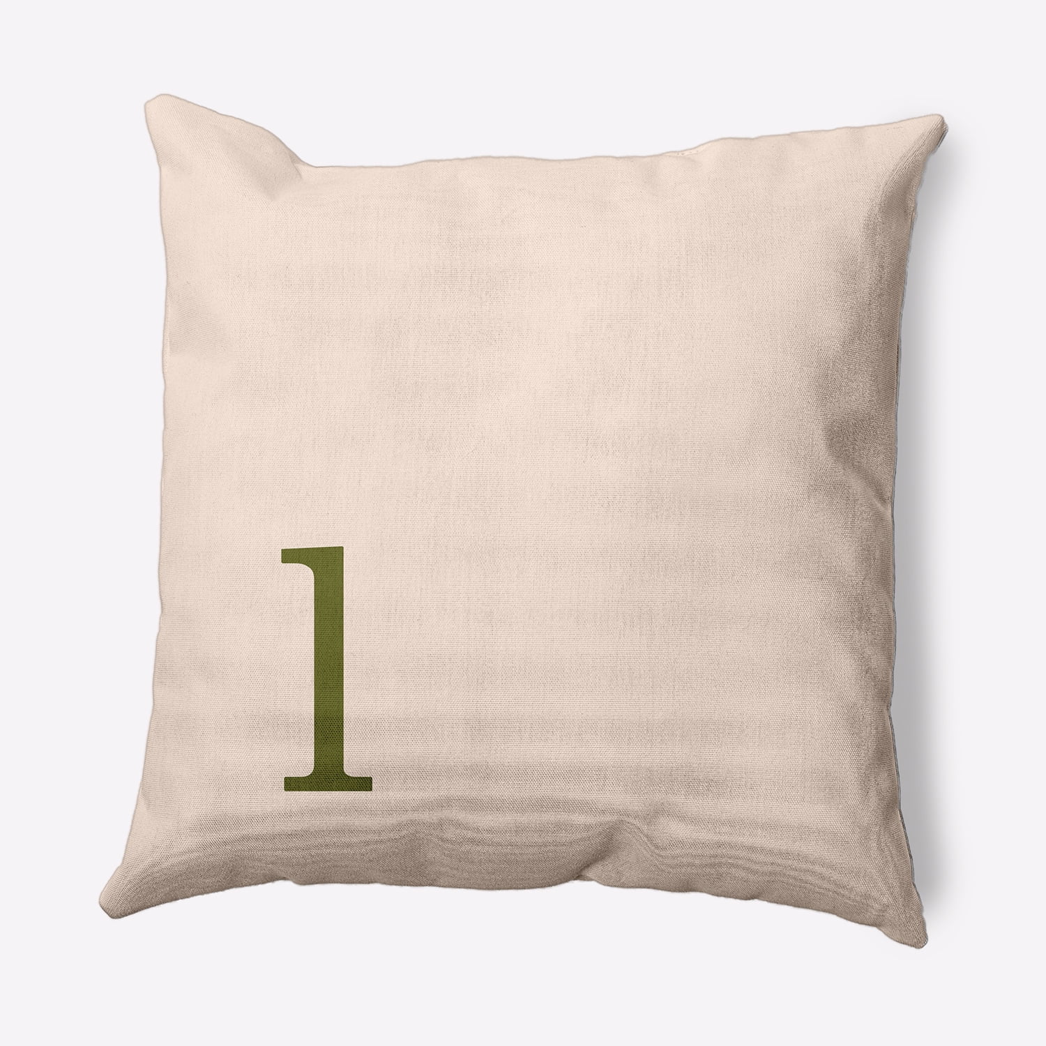 Simply Daisy 20" x 20" Modern Monogram Indoor/Outdoor Polyester Throw Pillow, Olive