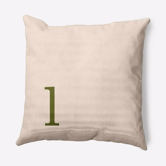 Simply Daisy 20" x 20" Modern Monogram Indoor/Outdoor Polyester Throw Pillow, Olive