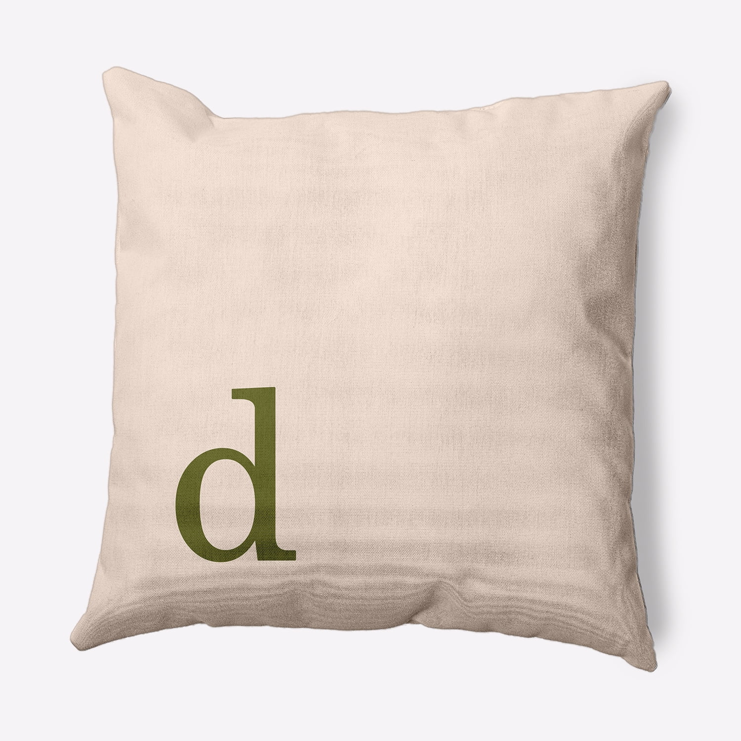 Simply Daisy 20" x 20" Modern Monogram Indoor/Outdoor Polyester Throw Pillow, Olive