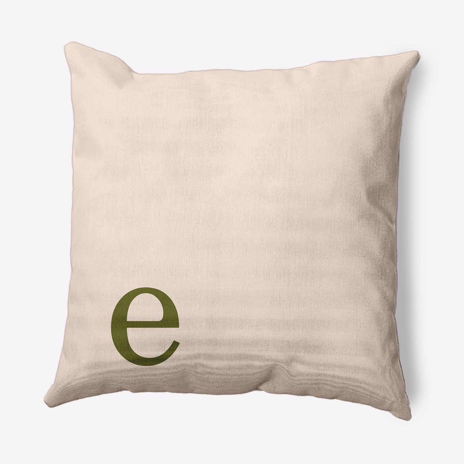 Simply Daisy 20" x 20" Modern Monogram Indoor/Outdoor Polyester Throw Pillow, Olive