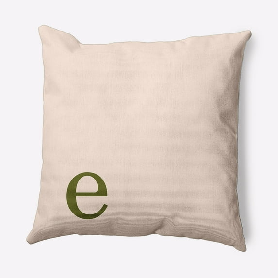 Simply Daisy 20" x 20" Modern Monogram Indoor/Outdoor Polyester Throw Pillow, Olive