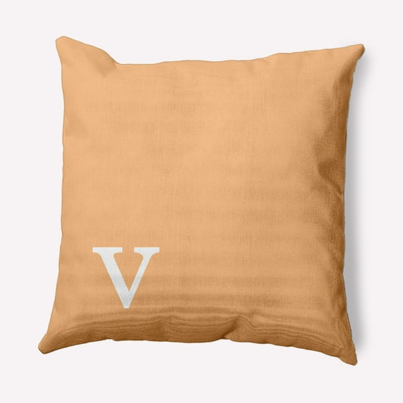 Simply Daisy 20" x 20" Modern Monogram Indoor/Outdoor Polyester Throw Pillow, Pale Gold