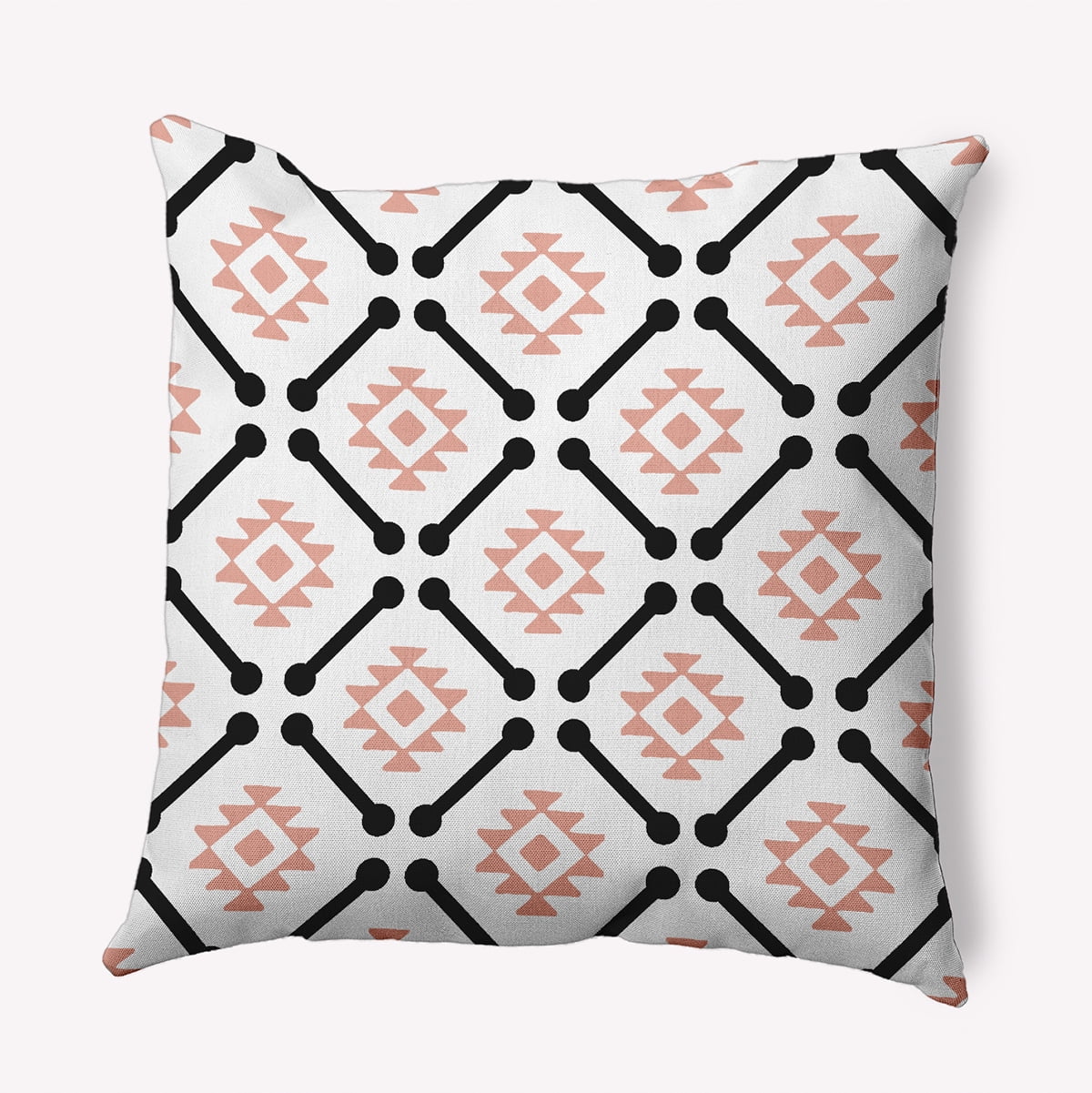 Simply Daisy 20" x 20" Modern Tribal Pattern Indoor/Outdoor Throw Pillow, Soft Coral (1 count)