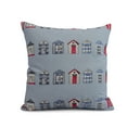 thumbnail image 1 of Simply Daisy, 20" x 20" Multi Beach Hut, Stripe Print Outdoor Pillow, Blue, 1 of 2