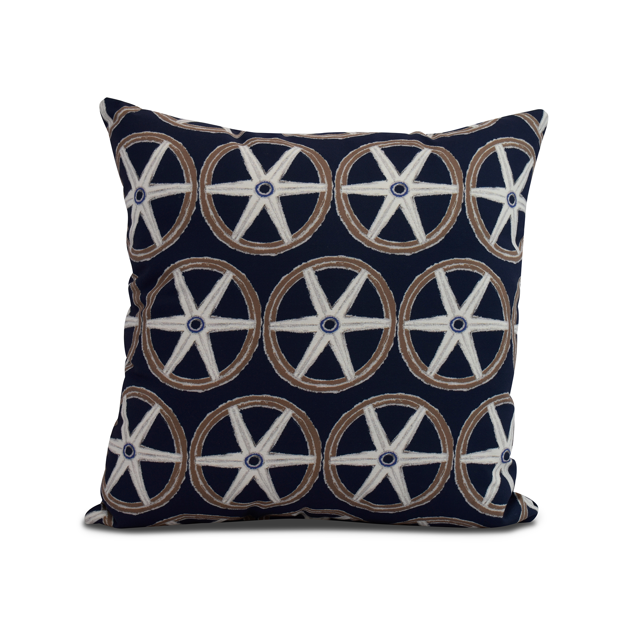 Simply Daisy, 20" x 20" Nautical Geo Lines, Geometric Print Outdoor Pillow, Navy
