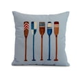 thumbnail image 1 of Simply Daisy, 20" x 20" Oar Multi Painted, Geometric Print Outdoor Pillow, Blue, 1 of 2
