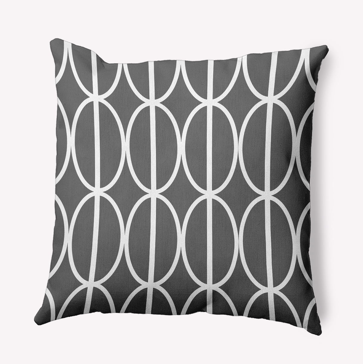 Simply Daisy 20" x 20" Ovals Go 'Round Indoor/Outdoor Throw Pillow, Steel Gray (1 count)