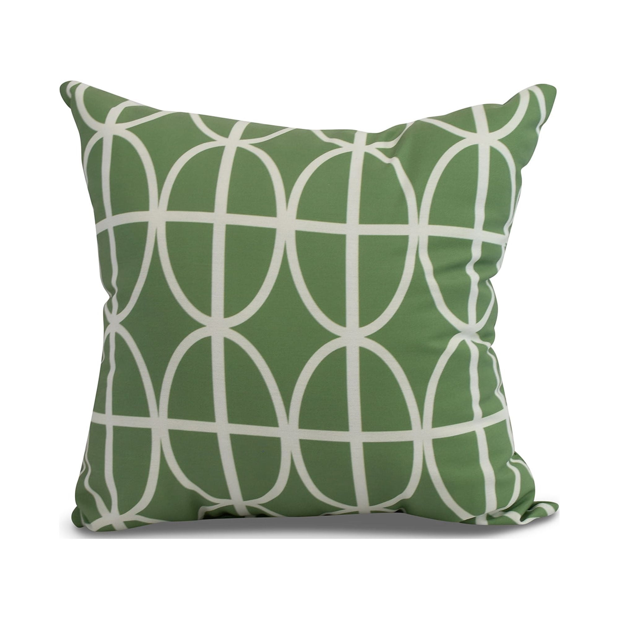 Simply Daisy, 20" x 20" Ovals and Stripes, Geometric Print Outdoor Pillow, Green