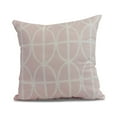 thumbnail image 1 of Simply Daisy, 20" x 20" Ovals and Stripes, Geometric Print Outdoor Pillow, Pink, 1 of 2
