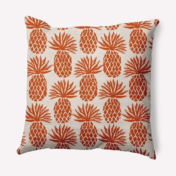 Simply Daisy 20" x 20" Pineapple Stripes Indoor/Outdoor Polyester Throw Pillow, Sienna