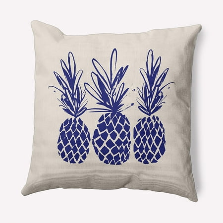 Simply Daisy 20" x 20" Pineapples Indoor/Outdoor Polyester Throw Pillow, Indigo Blue