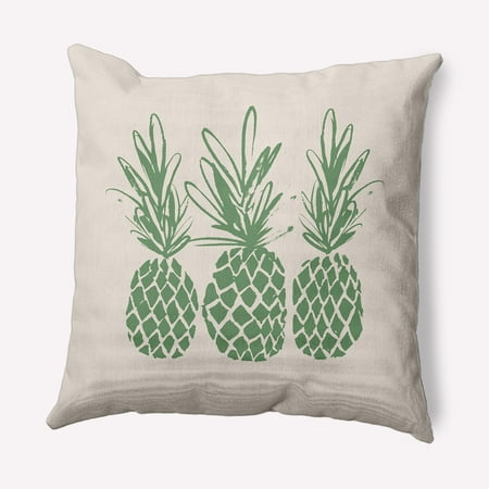 Simply Daisy 20" x 20" Pineapples Indoor/Outdoor Polyester Throw Pillow, Sage