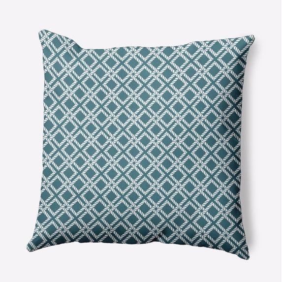 Simply Daisy 20" x 20" Rope Rigging Indoor/Outdoor Throw Pillow, Mineral Blue (1 count)