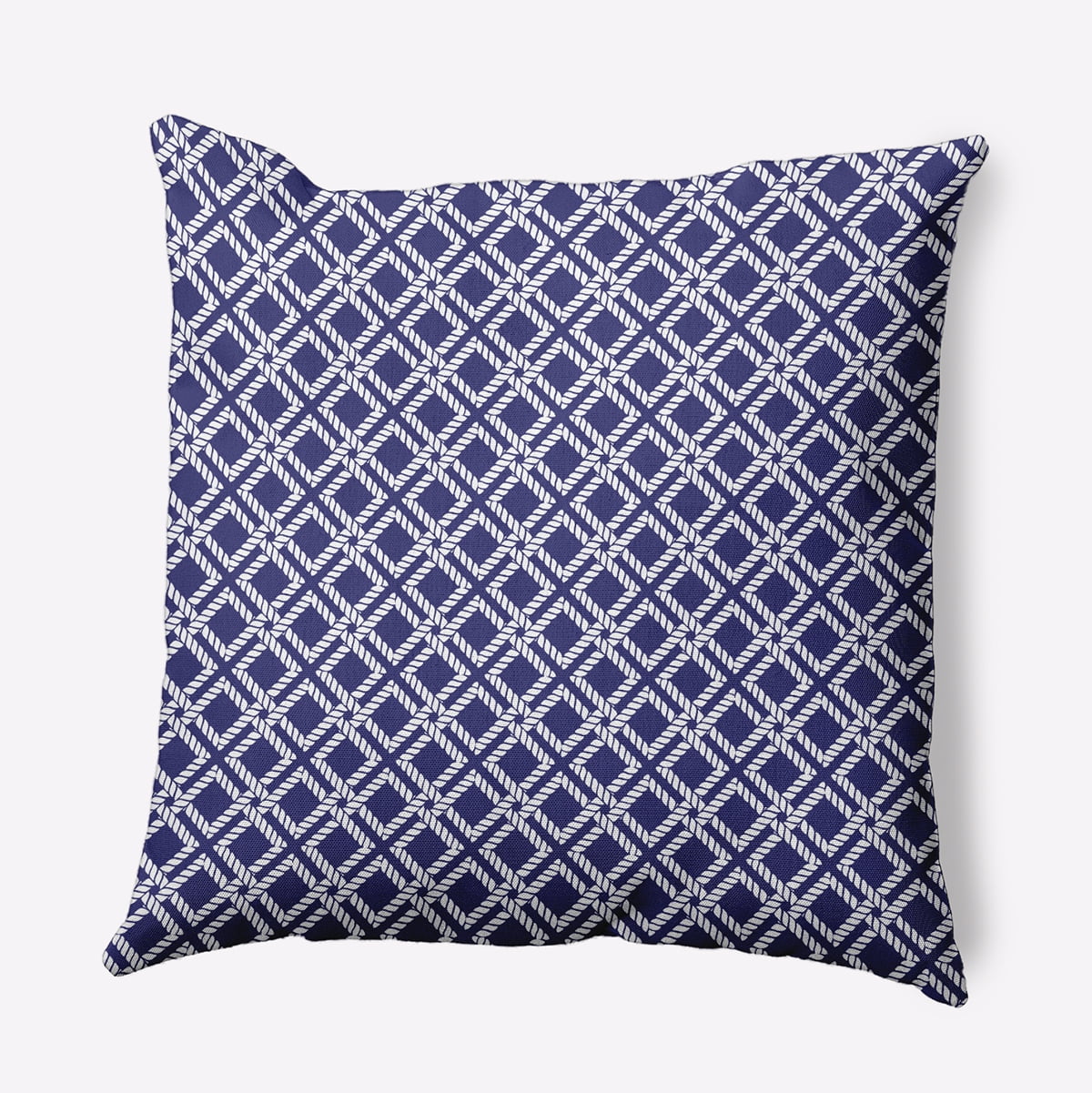Simply Daisy 20" x 20" Rope Rigging Indoor/Outdoor Throw Pillow, Purplish Blue (1 count)