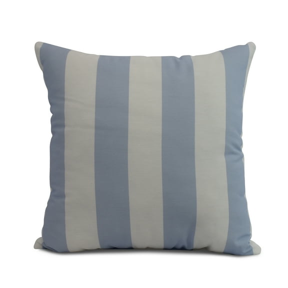 Simply Daisy, 20" x 20" Rugby Stripe, Stripe Print Outdoor Pillow, Blue