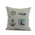 thumbnail image 1 of Simply Daisy, 20" x 20" Sea Tools, Geometric Print Outdoor Pillow, Ivory, 1 of 2