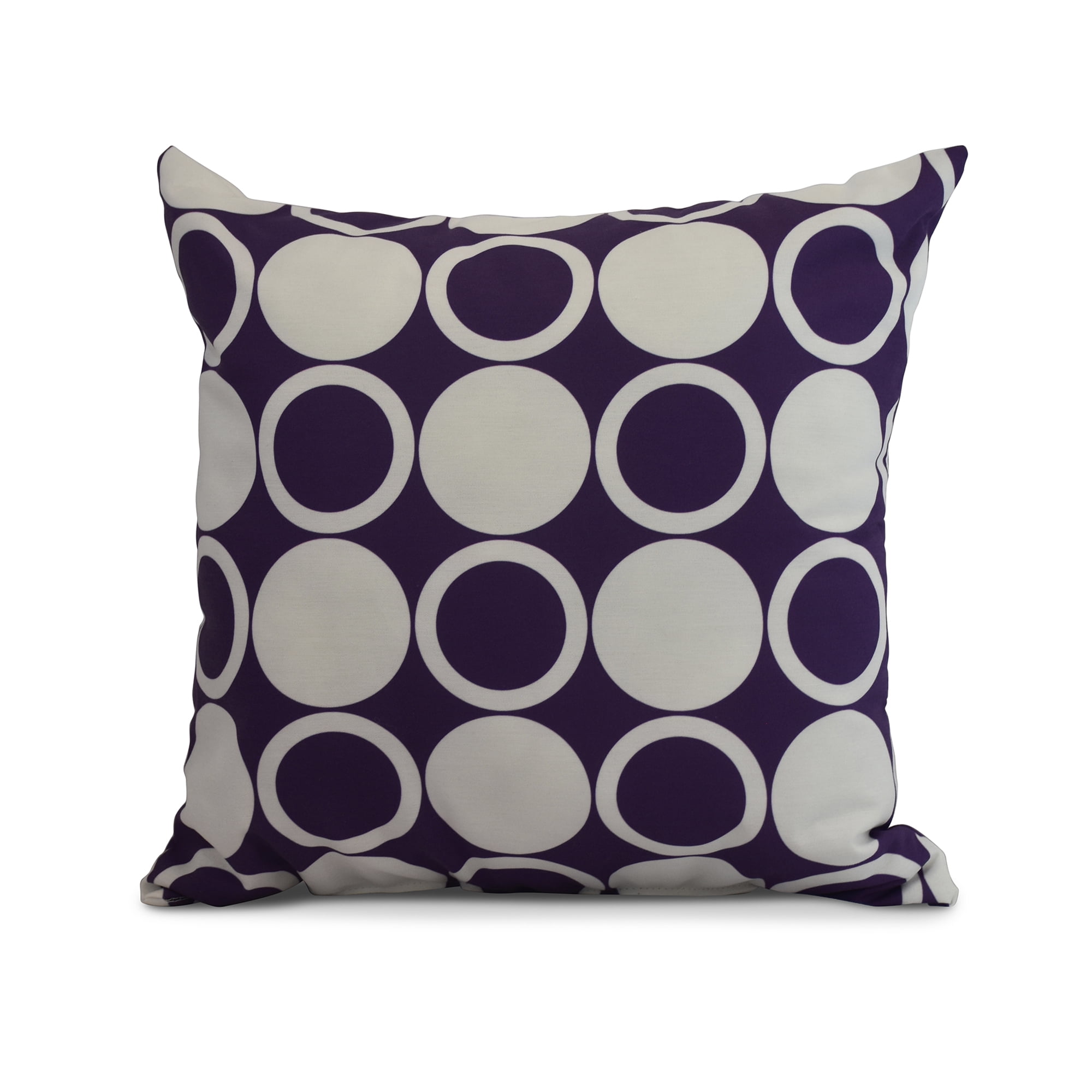 Simply Daisy, 20" x 20" Small Modcircles, Geometric Print Outdoor Pillow, Purple