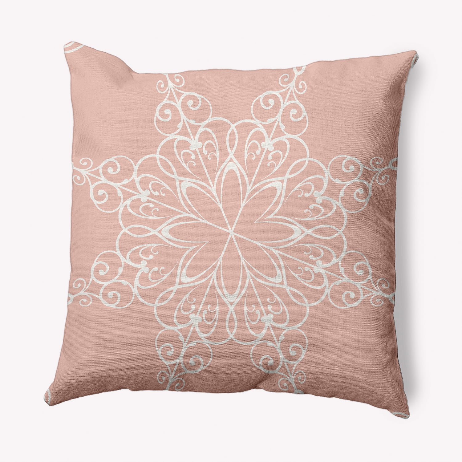20" x 20" Simply Daisy Snowflake Polyester Accent Pillow, Peach (1 Count)