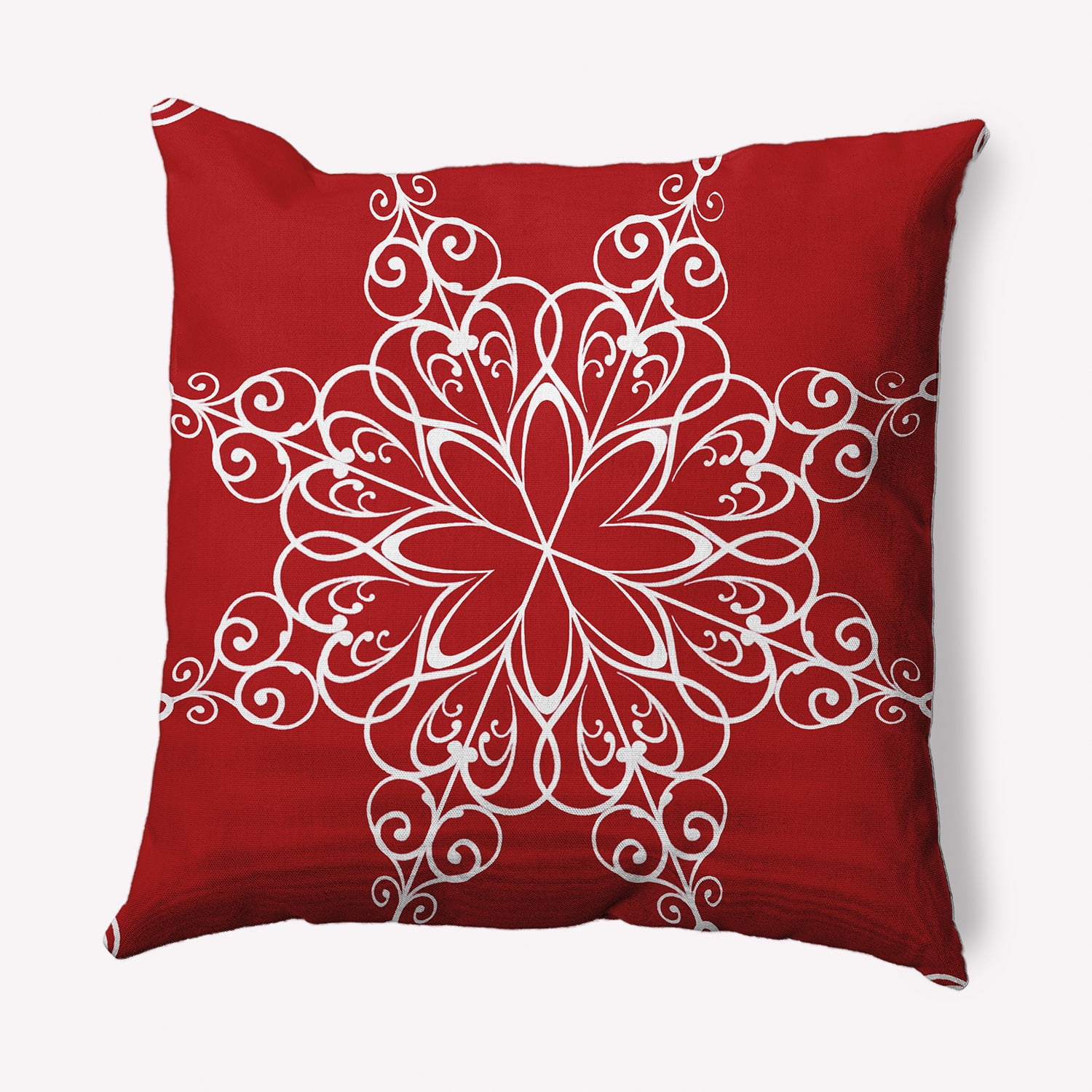 20" x 20" Simply Daisy Snowflake Polyester Accent Pillow, Bright Red (1 Count)