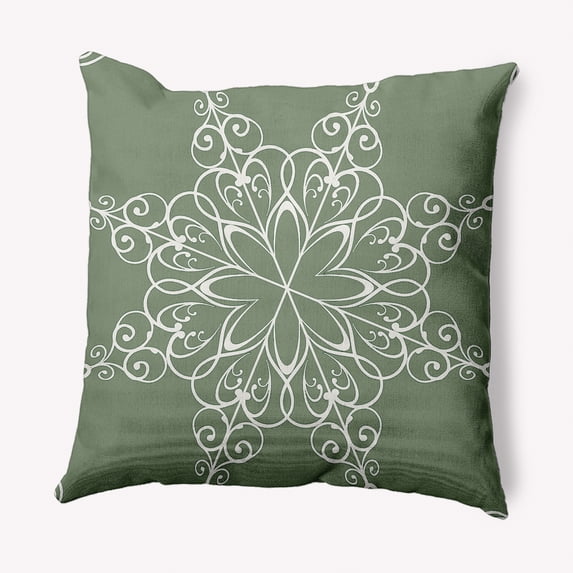 20" x 20" Simply Daisy Snowflake Polyester Indoor/Outdoor Pillow, Sage Green (1 Count)