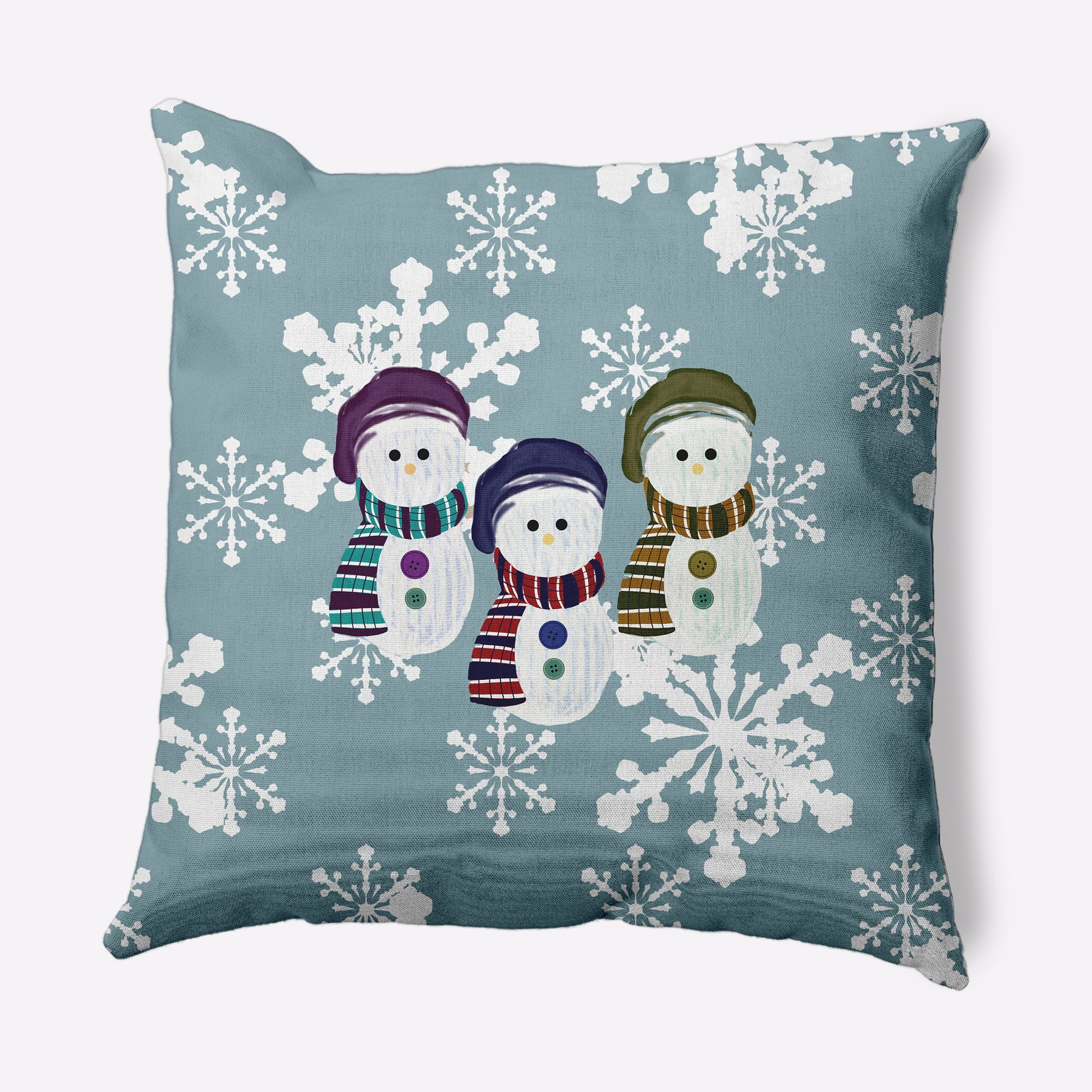 Simply Daisy 20" x 20" Sock Snowmen Outdoor Throw Pillow