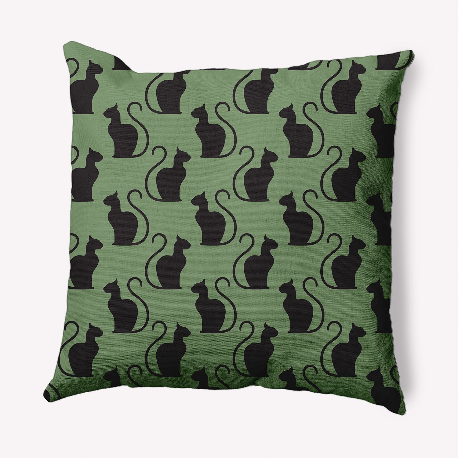 Simply Daisy 20" x 20" Spooky Cats Decorative Throw Pillow, Sage