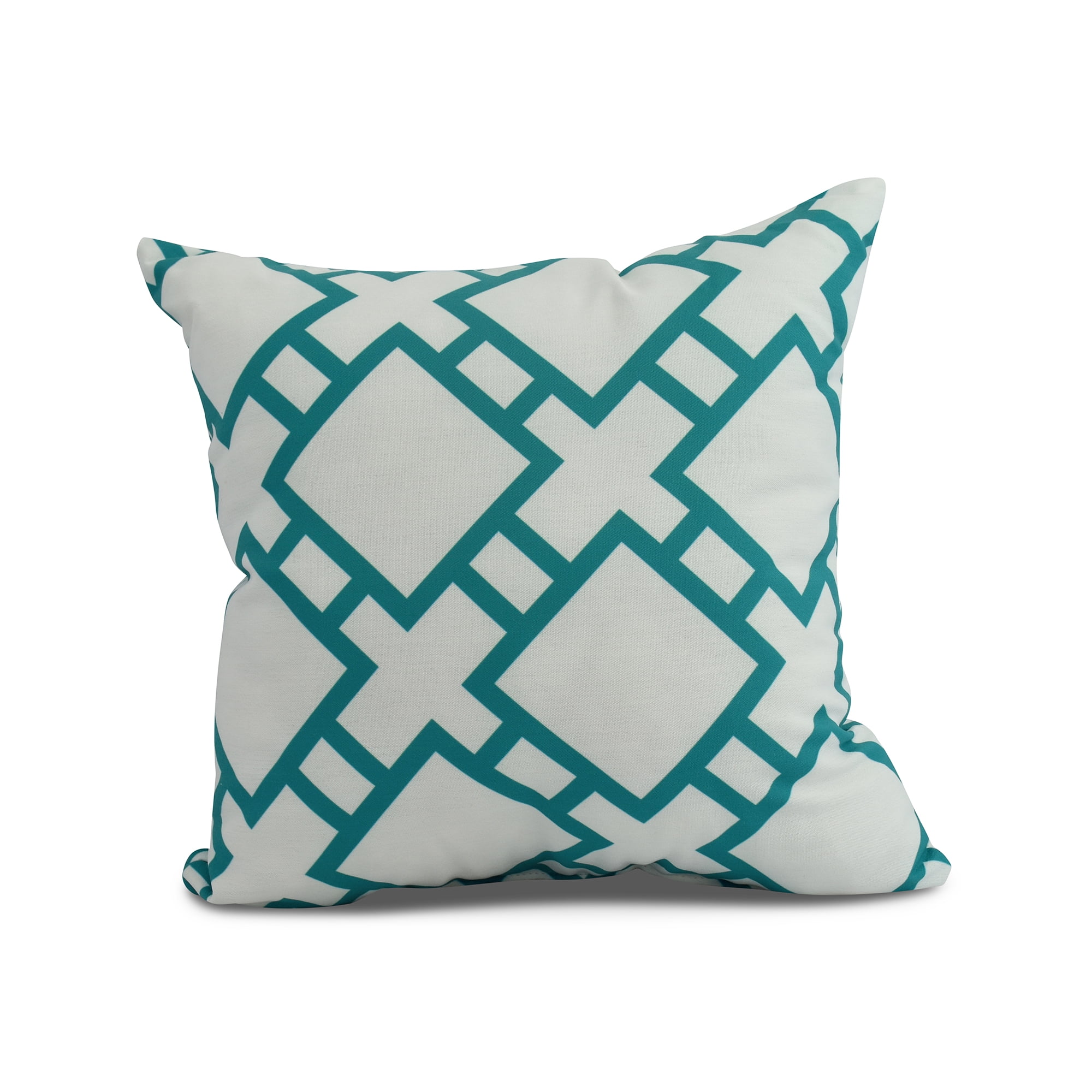 Simply Daisy, 20" x 20" Square in St. Louis, Geometric Print Outdoor Pillow, Blue