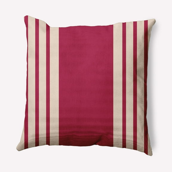 Simply Daisy 20" x 20" Stripe Decorative Throw Pillow, Cranberry