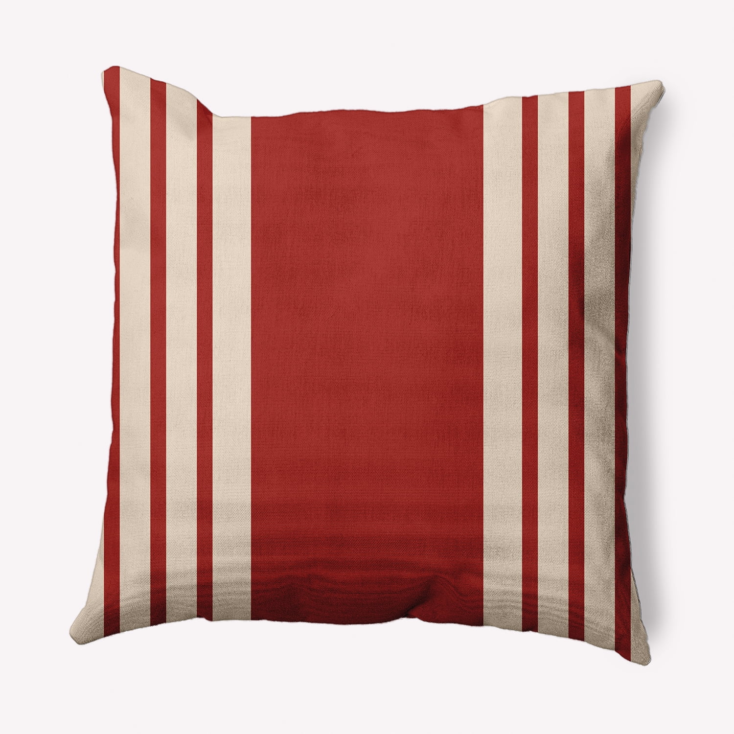Simply Daisy 20" x 20" Stripe Indoor/Outdoor Polyester Throw Pillow, Maple Red