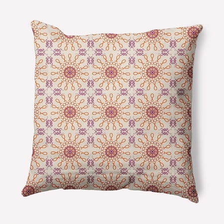 Simply Daisy 20" x 20" Sun Tile Indoor/Outdoor Polyester Throw Pillow, Sienna