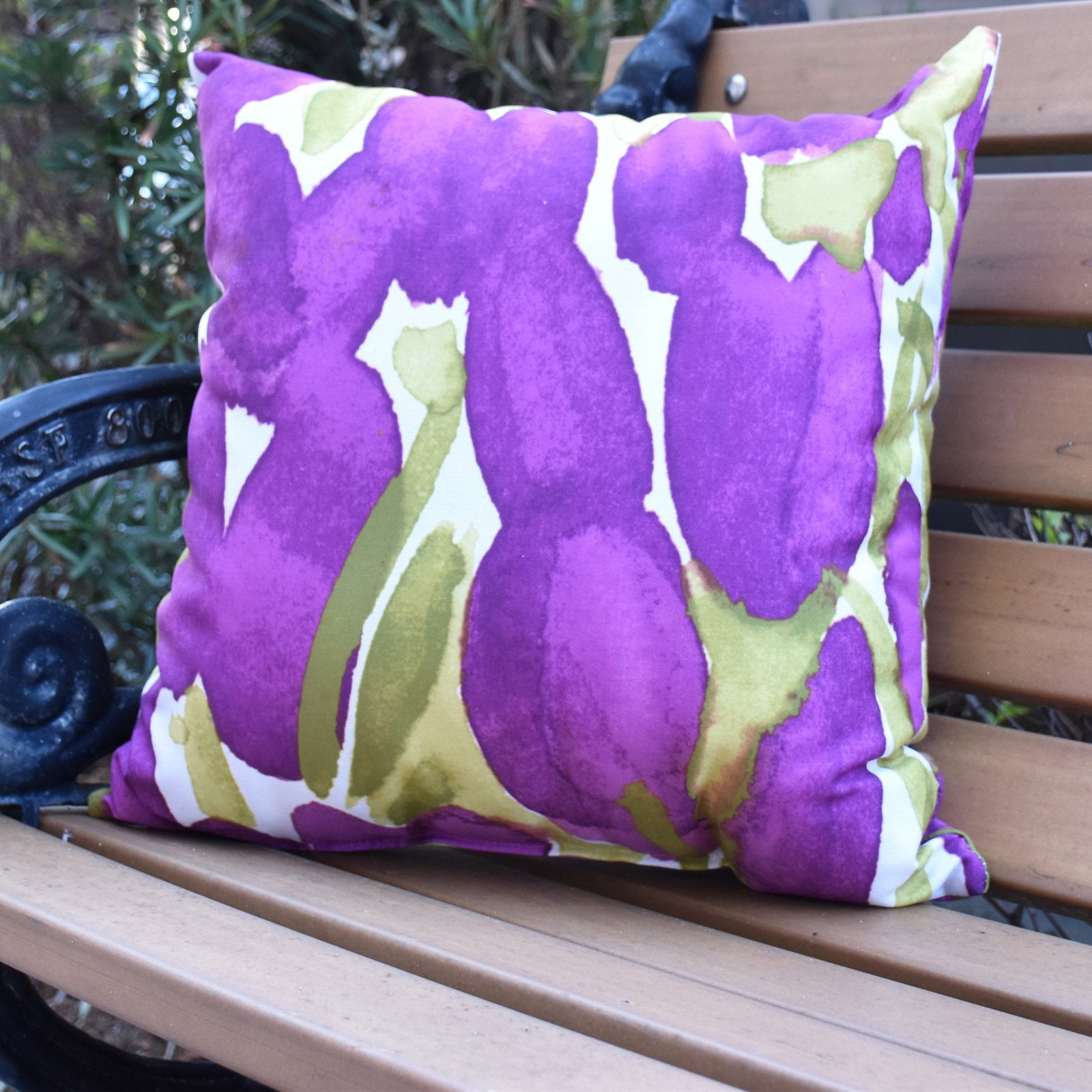 Simply Daisy, 20" x 20" Sunset Tulip Purple Floral DecorativeOutdoor Pillow