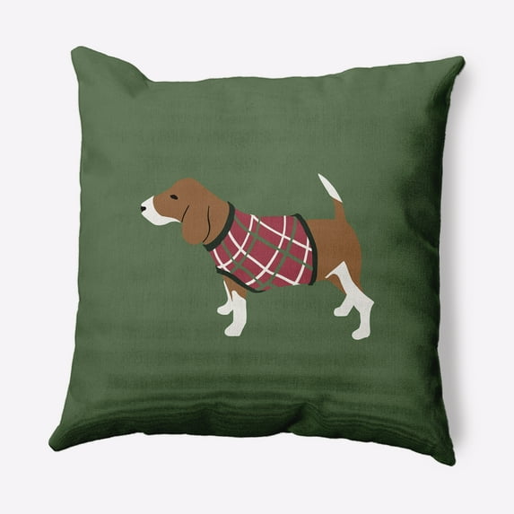 Simply Daisy 20" x 20" Warmest Wishes Doggie Outdoor Throw Pillow