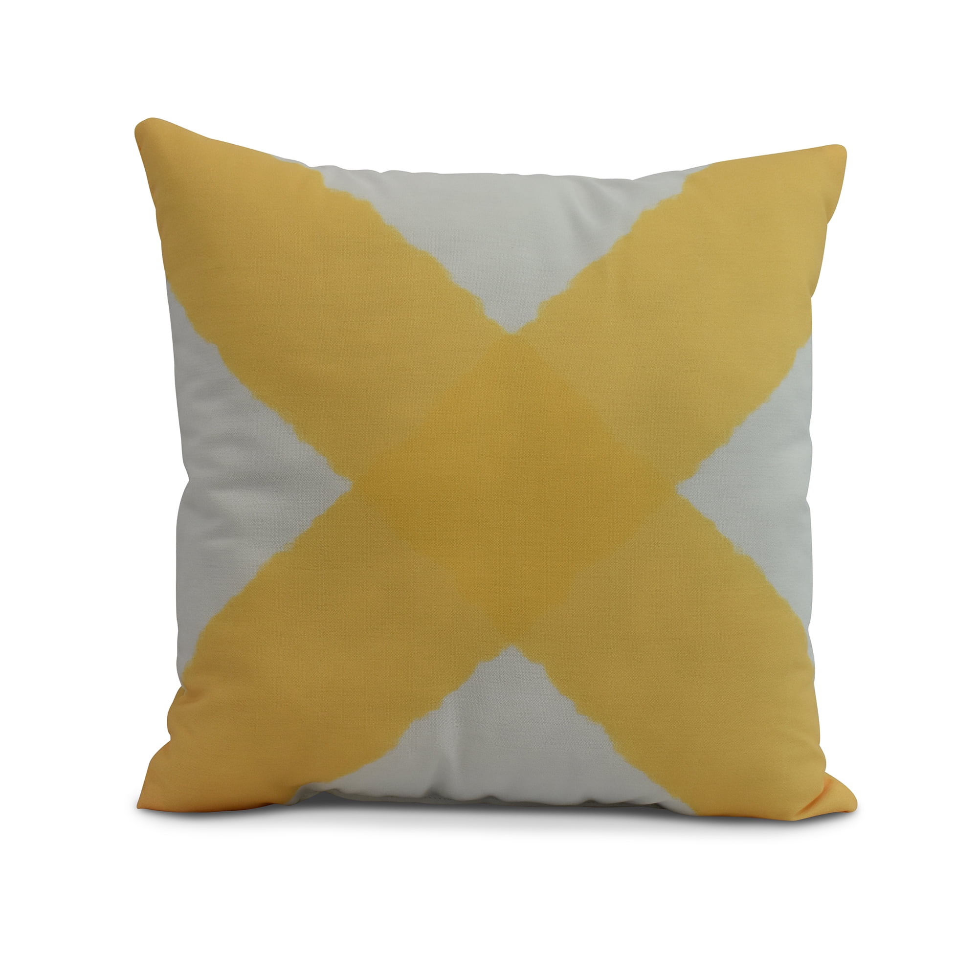 Simply Daisy, 20" x 20" X Marks the Spot, Geometric Print Outdoor Pillow, Yellow