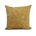 thumbnail image 1 of Simply Daisy, 20" x 20" Zentangle 4, Floral Print Outdoor Pillow, Gold, 1 of 2
