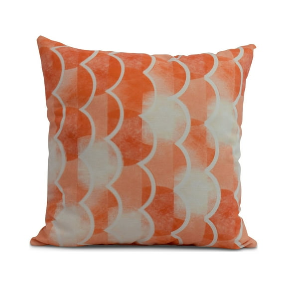 Simply Daisy, 20" x 20" Zircoland, Geometric Print Outdoor Pillow, Orange