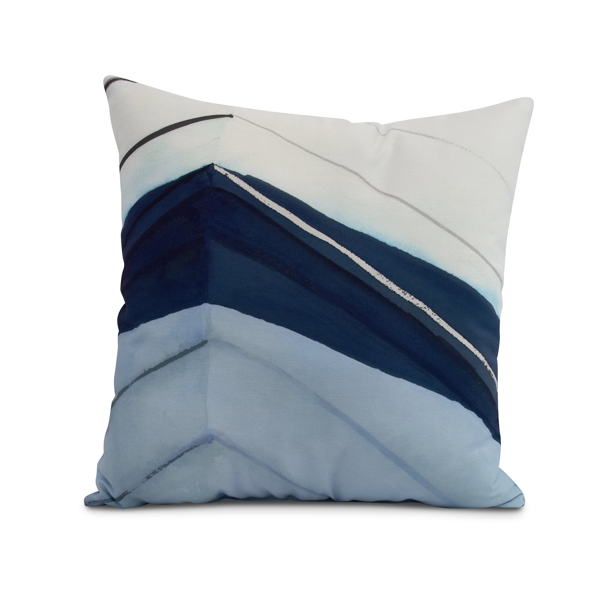 Simply Daisy, 20 x 20 inch, Boat Bow Left, Geometric Print Pillow, Blue