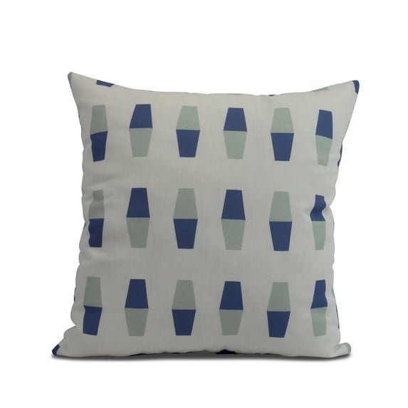 Simply Daisy, 20 x 20 inch, Bowling Pins, Geometric Print Pillow, Blue