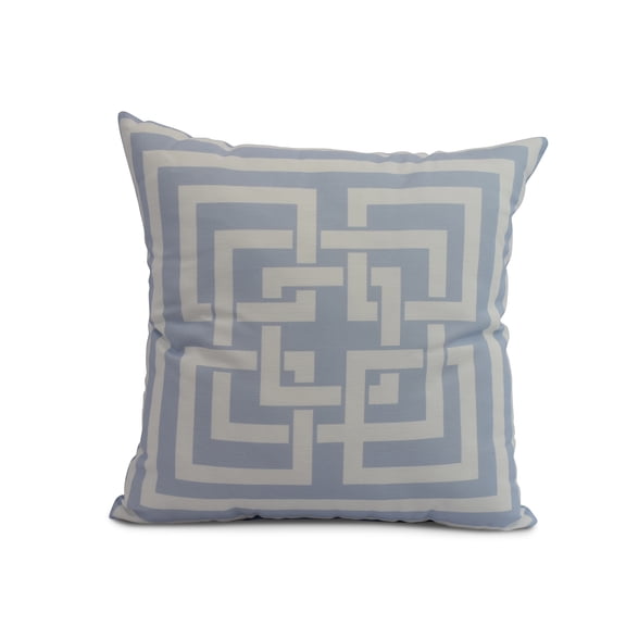 Simply Daisy, 20 x 20 inch, Greek New Key, Geometric Print Pillow, Blue