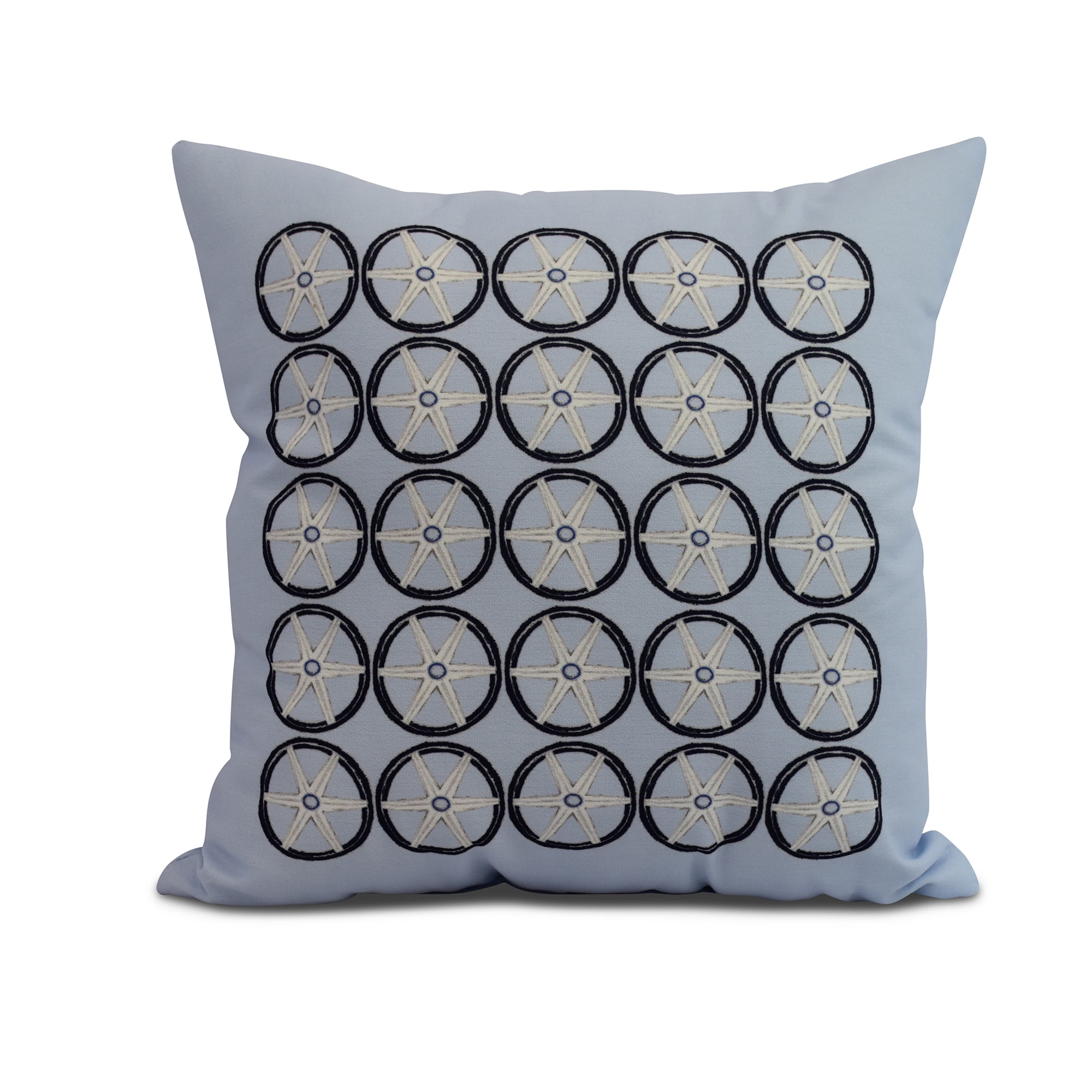 Simply Daisy, 20 x 20 inch, Nautical Geo Square, Geometric Print Pillow, Blue