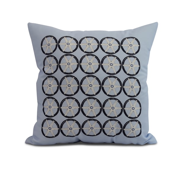 Simply Daisy, 20 x 20 inch, Nautical Geo Square, Geometric Print Pillow, Blue