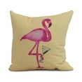 thumbnail image 1 of Simply Daisy, 20 x 20 inch, Single Flamingo Animal Print Pillow, Yellow, 1 of 2