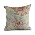 thumbnail image 1 of Simply Daisy, 20" x 20" zentangle 4 Color, Floral Print Outdoor Pillow, Orange, 1 of 2