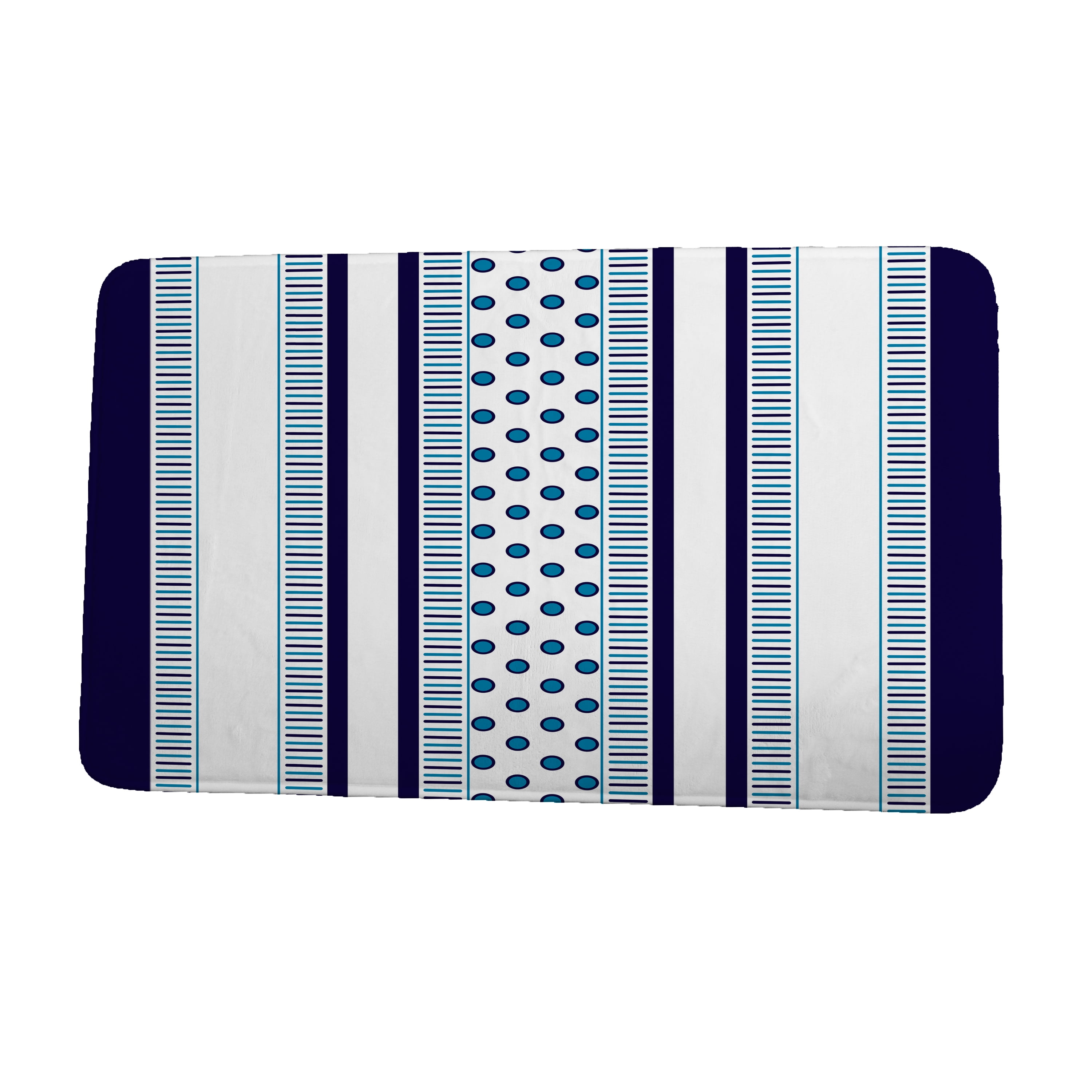 Simply Daisy 24" x 17" Plush Microfiber Blue Comb Dot Bath Mat