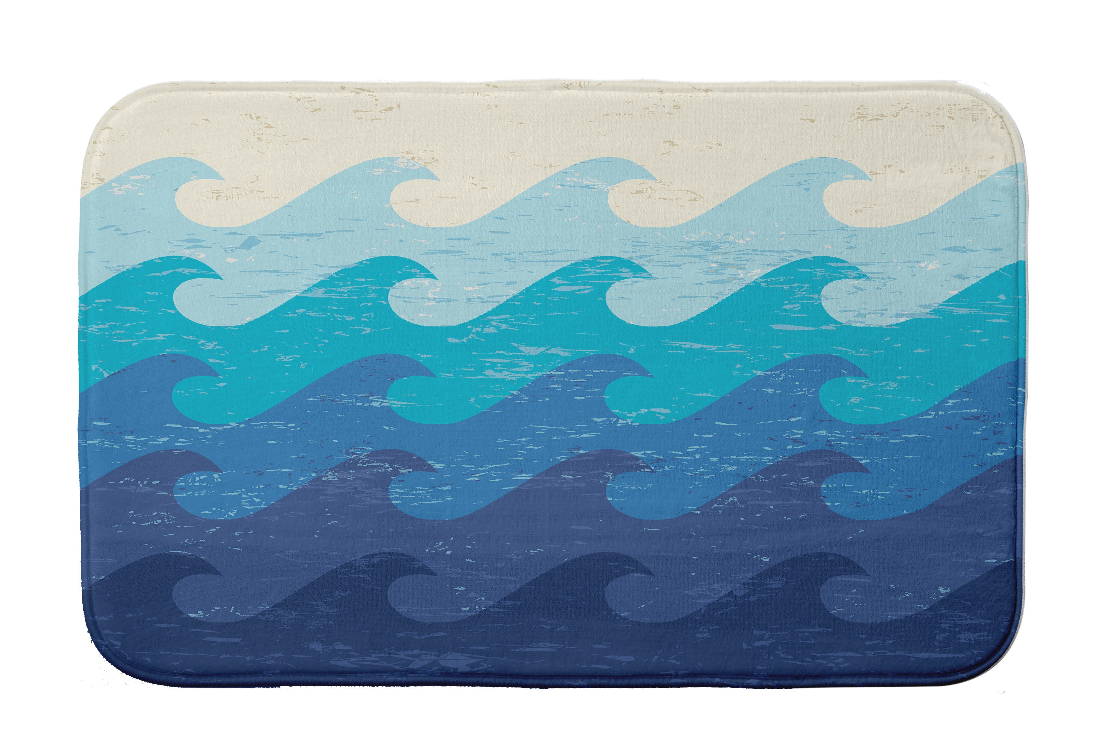 Simply Daisy 24" x 17" Plush Microfiber Blue Deep Sea Bath Mat