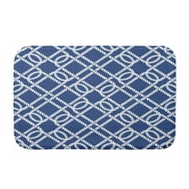Simply Daisy 24" x 17" Plush Microfiber Blue Know the Ropes Bath Mat