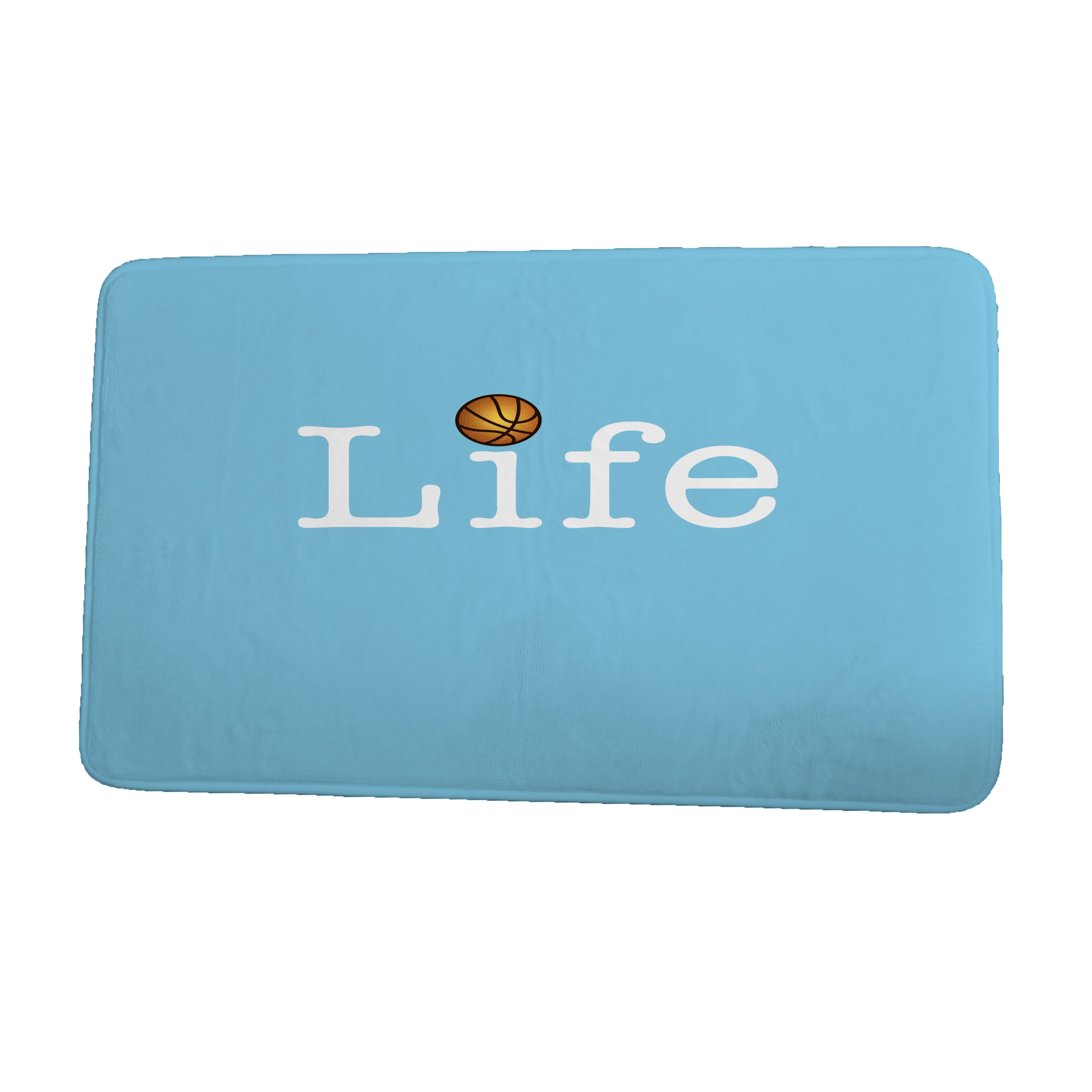 Simply Daisy 24" x 17" Plush Microfiber Blue Life + Ball Bath Mat