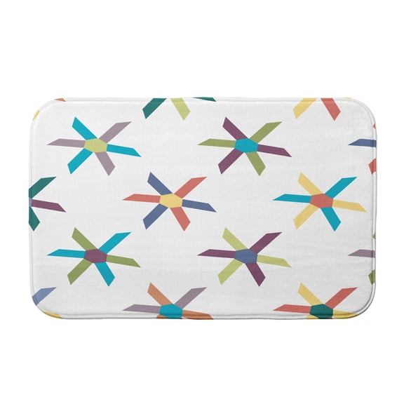 Simply Daisy 24" x 17" Plush Microfiber Blue Pinwheel Pop Bath Mat