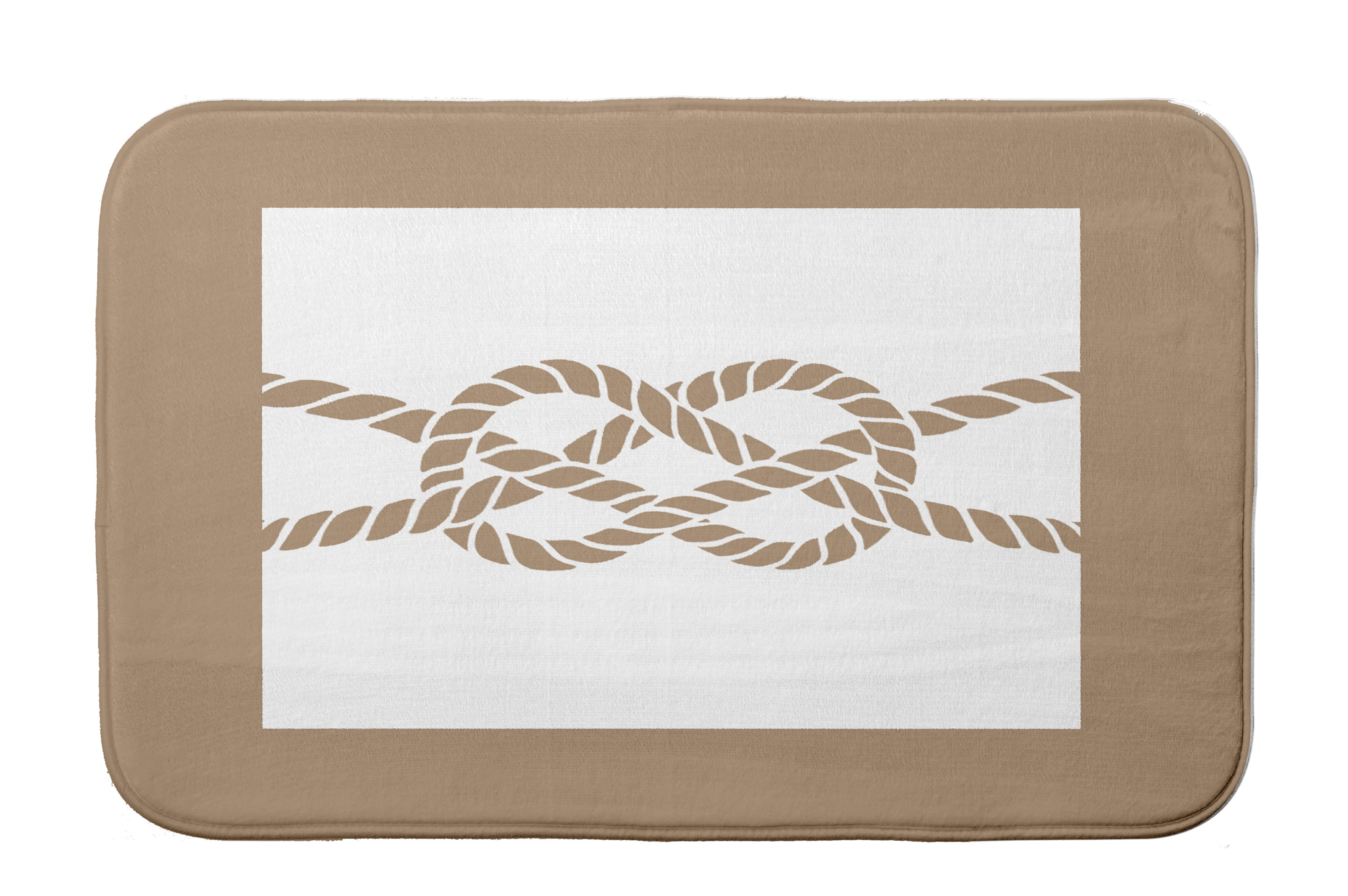Simply Daisy 24" x 17" Plush Microfiber Brown Nautical Knot Bath Mat