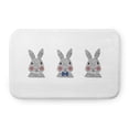 thumbnail image 1 of Simply Daisy 24" x 17" Plush Microfiber Dark Cobalt Blue Bunny Triplets Easter Bath Mat, 1 of 3