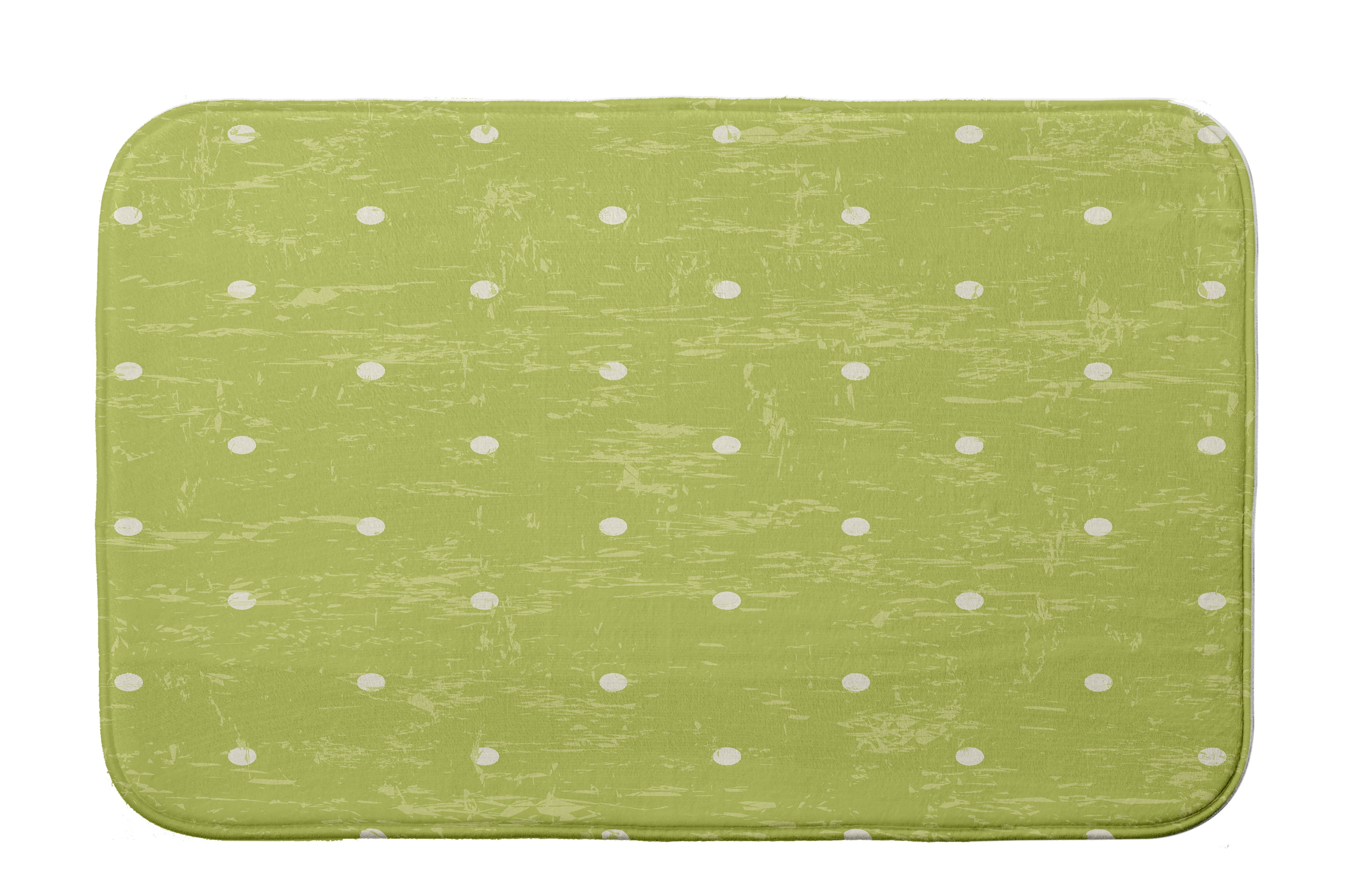 Simply Daisy 24" x 17" Plush Microfiber Green Dorothy Dot Bath Mat